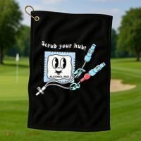 Cute Retro Nurse Scrub Your Hub Funny Peds ER Icu Rn Student Golf Towel thumb 1