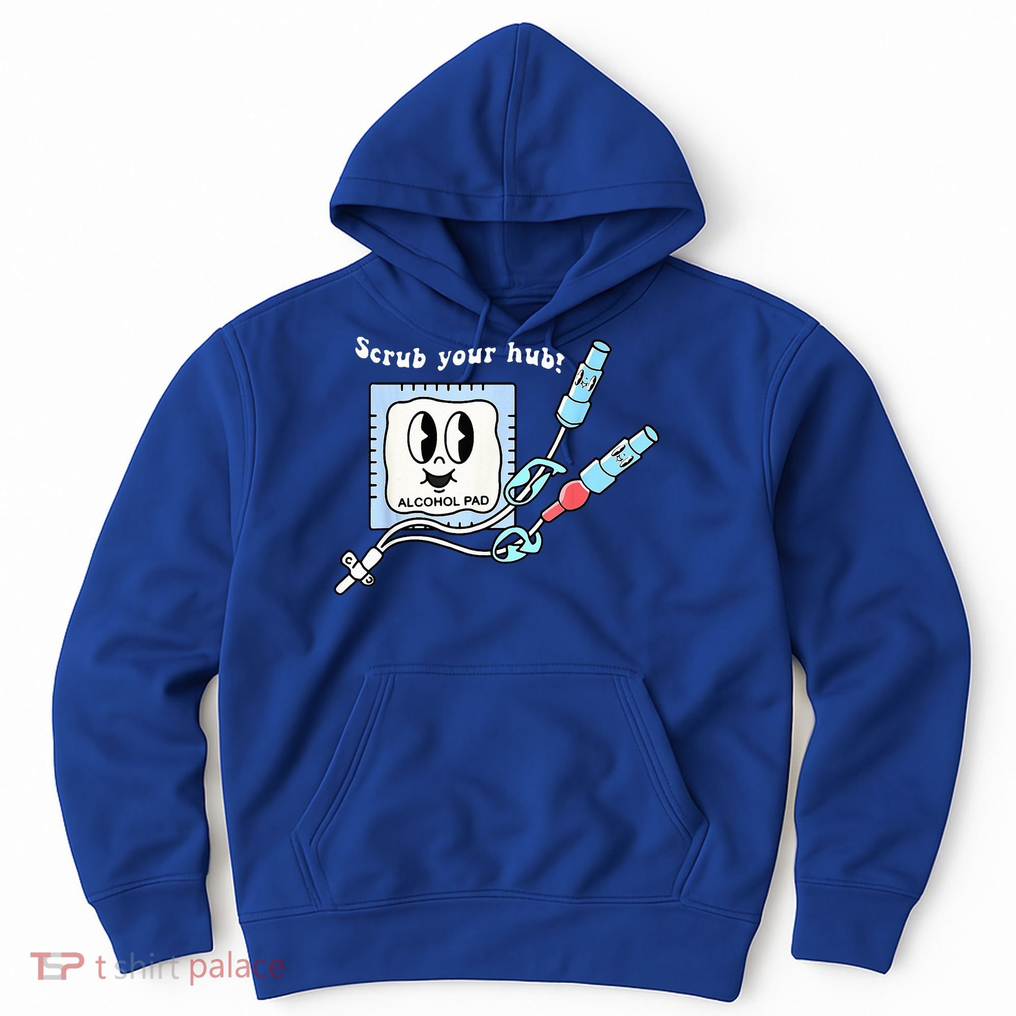 Cute Retro Nurse Scrub Your Hub Funny Peds ER Icu Rn Student Hoodie