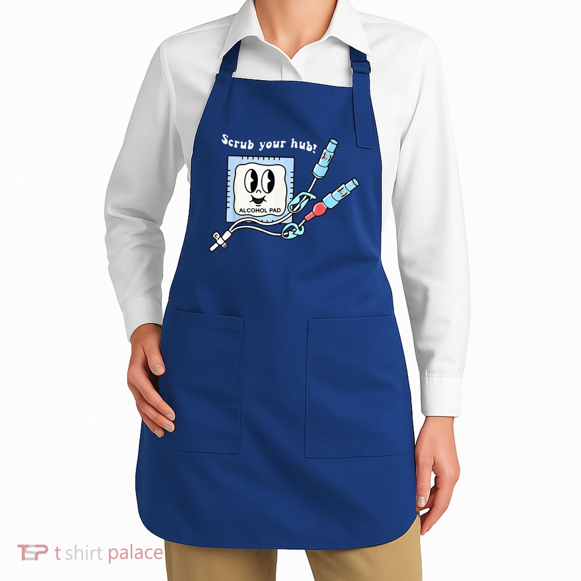 Cute Retro Nurse Scrub Your Hub Funny Peds ER Icu Rn Student Apron