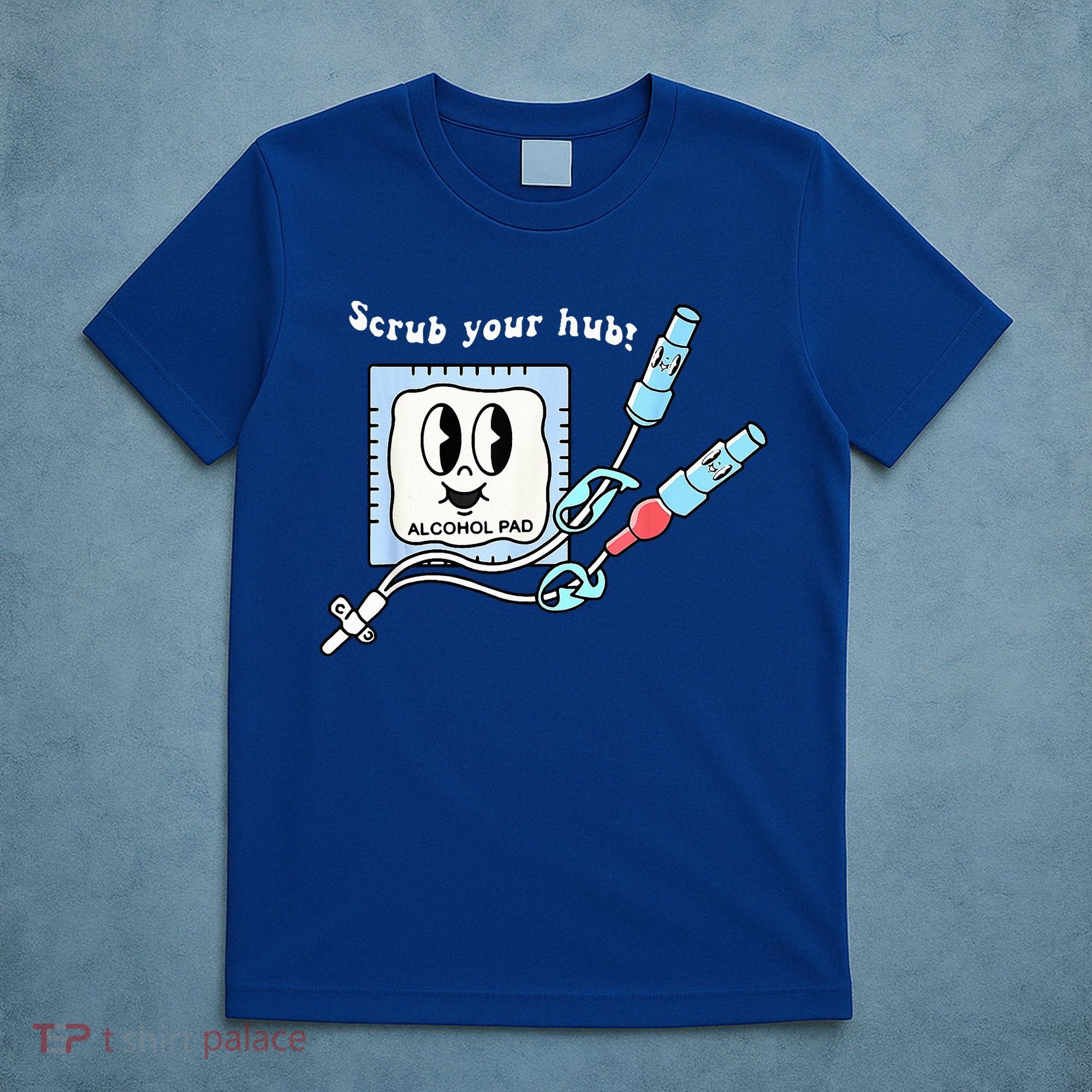 Cute Retro Nurse Scrub Your Hub Funny Peds ER Icu Rn Student T-Shirt