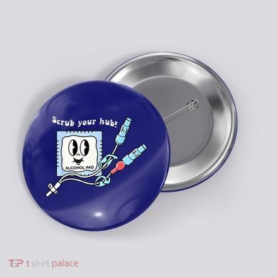 Cute Retro Nurse Scrub Your Hub Funny Peds ER Icu Rn Student Button