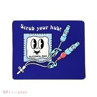 Cute Retro Nurse Scrub Your Hub Funny Peds ER Icu Rn Student Mousepad thumb 0