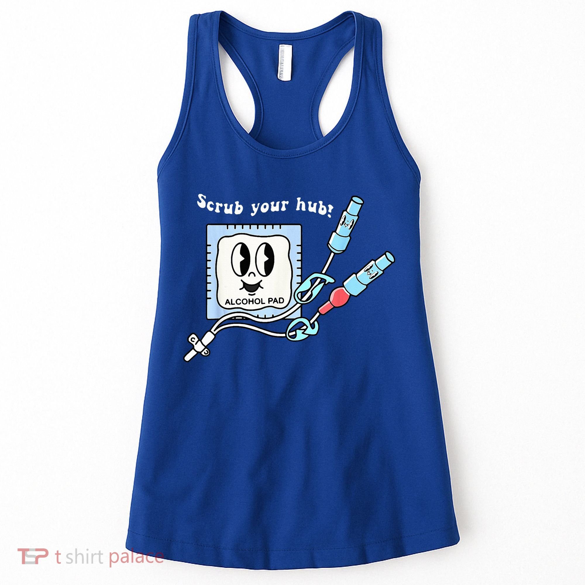 Cute Retro Nurse Scrub Your Hub Funny Peds ER Icu Rn Student Women's Tank Top