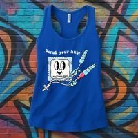 Cute Retro Nurse Scrub Your Hub Funny Peds ER Icu Rn Student Women's Tank Top thumb 3