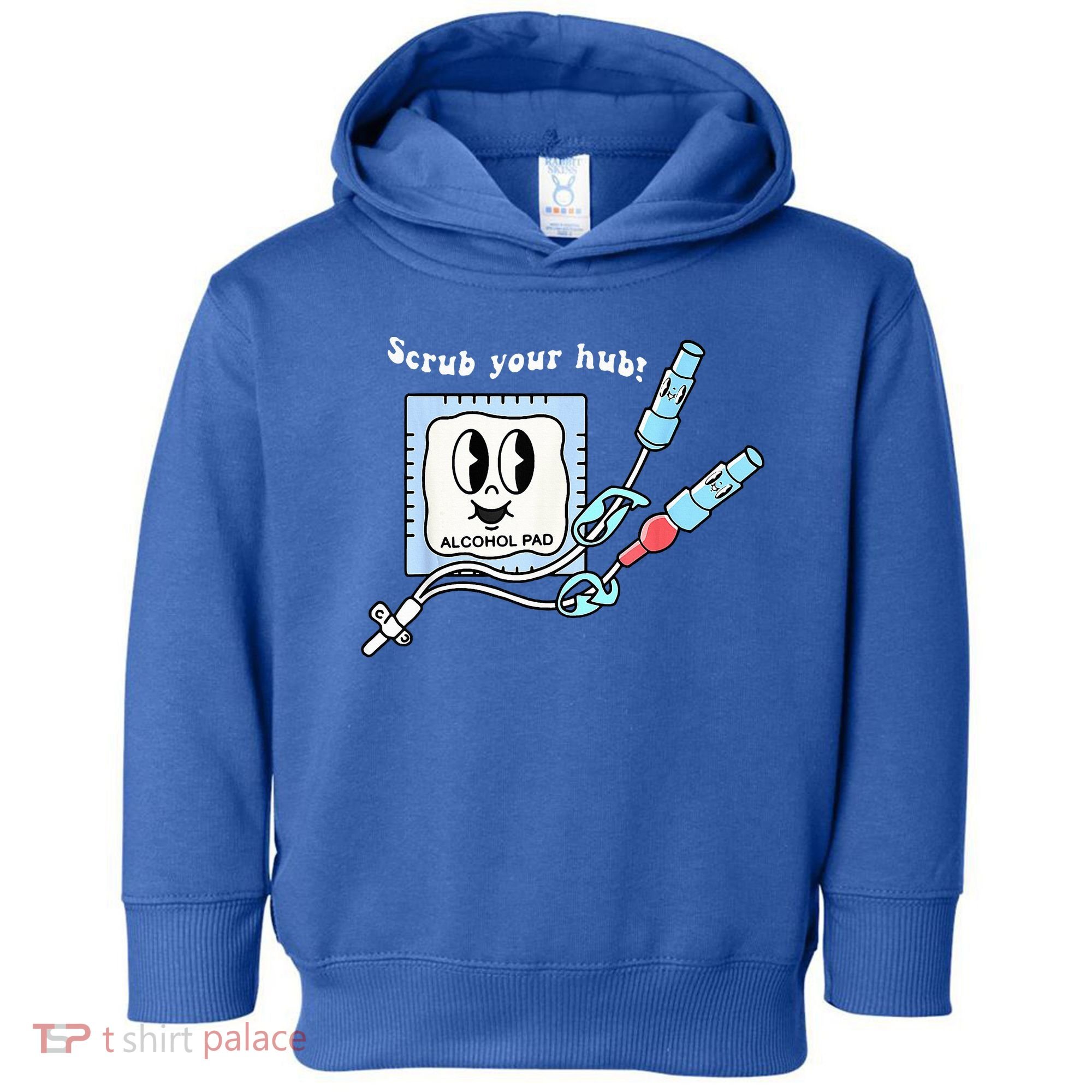 Cute Retro Nurse Scrub Your Hub Funny Peds ER Icu Rn Student Toddler Hoodie