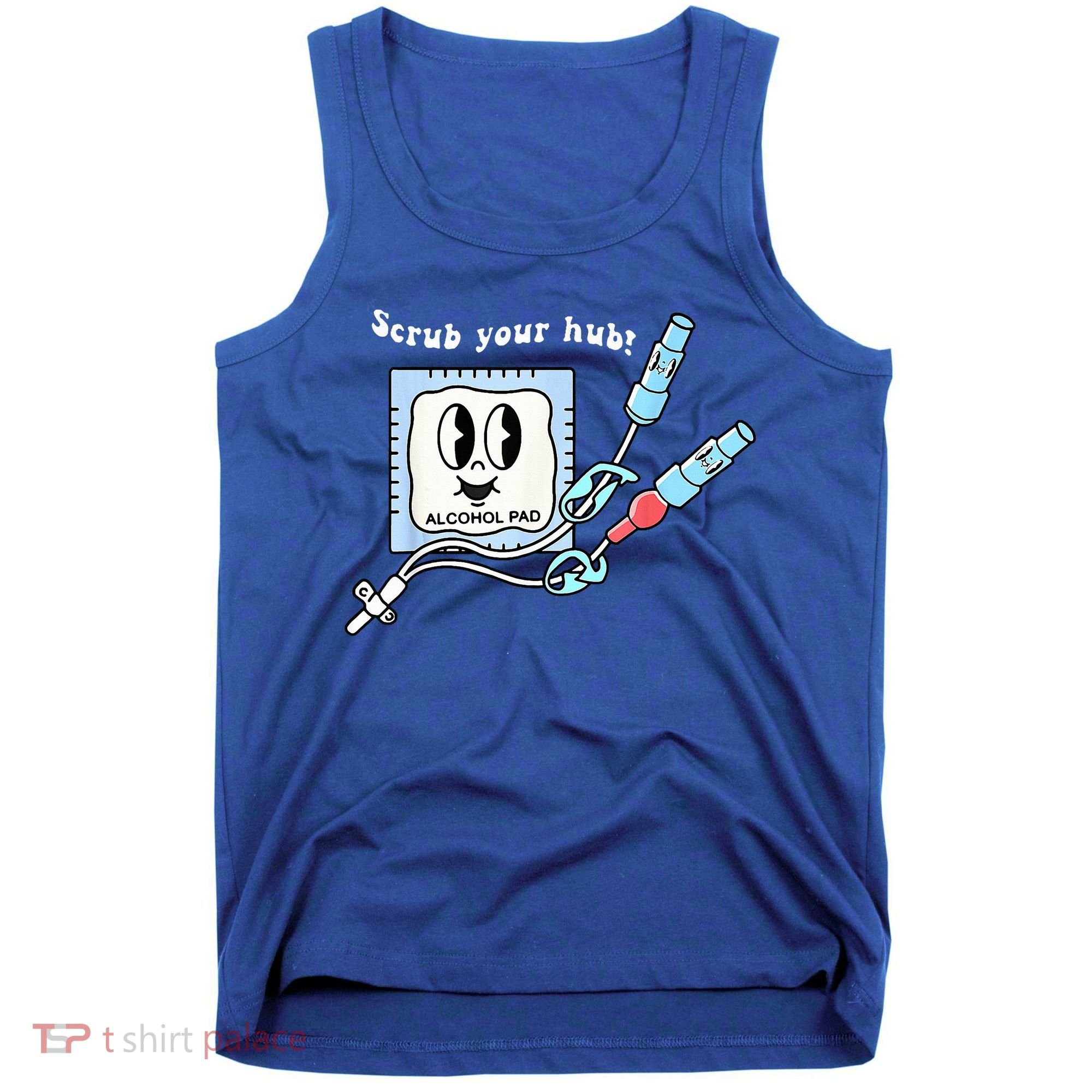 Cute Retro Nurse Scrub Your Hub Funny Peds ER Icu Rn Student Tank Top