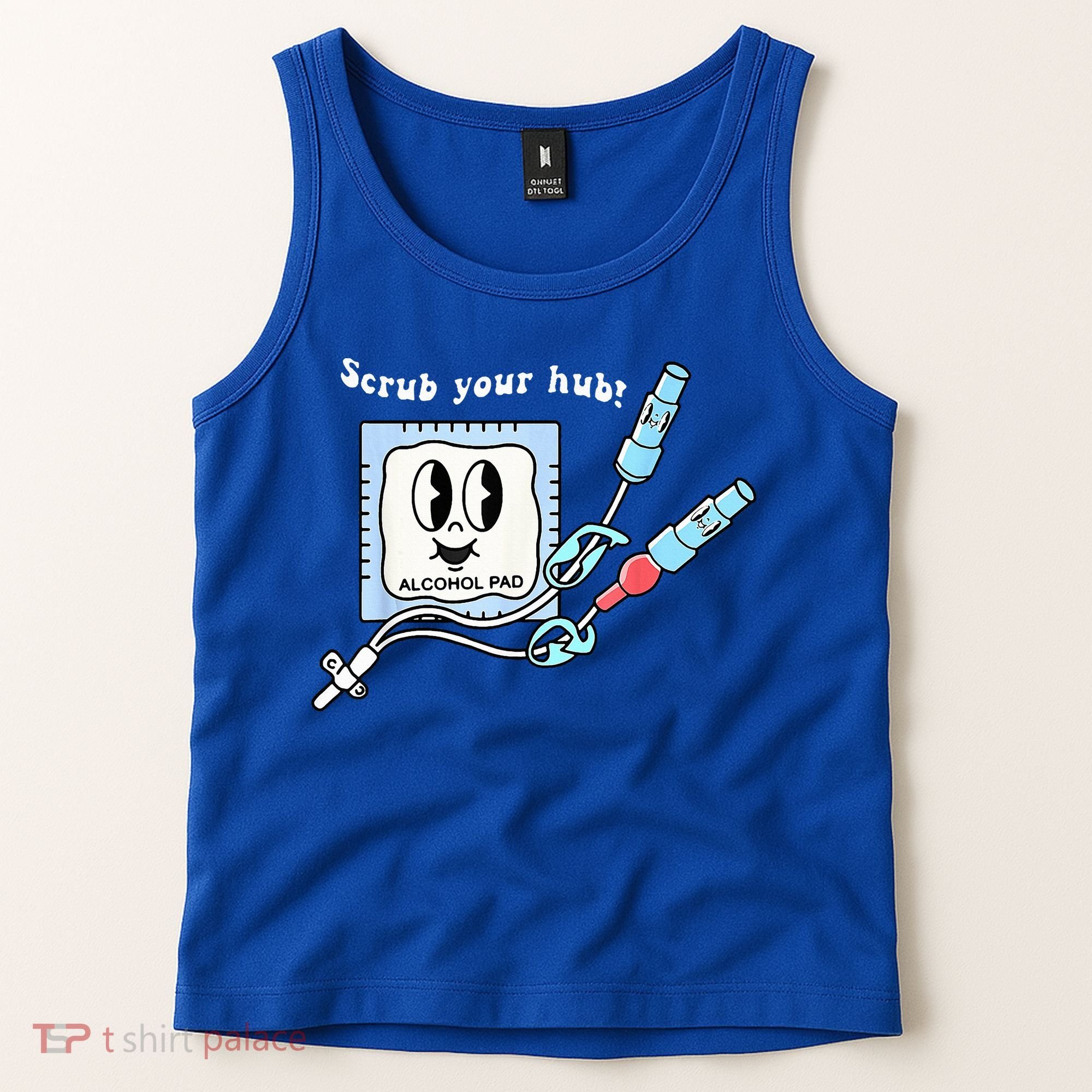 Cute Retro Nurse Scrub Your Hub Funny Peds ER Icu Rn Student Tank Top