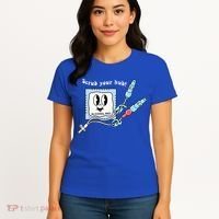 Cute Retro Nurse Scrub Your Hub Funny Peds ER Icu Rn Student Women's T-Shirt thumb 4