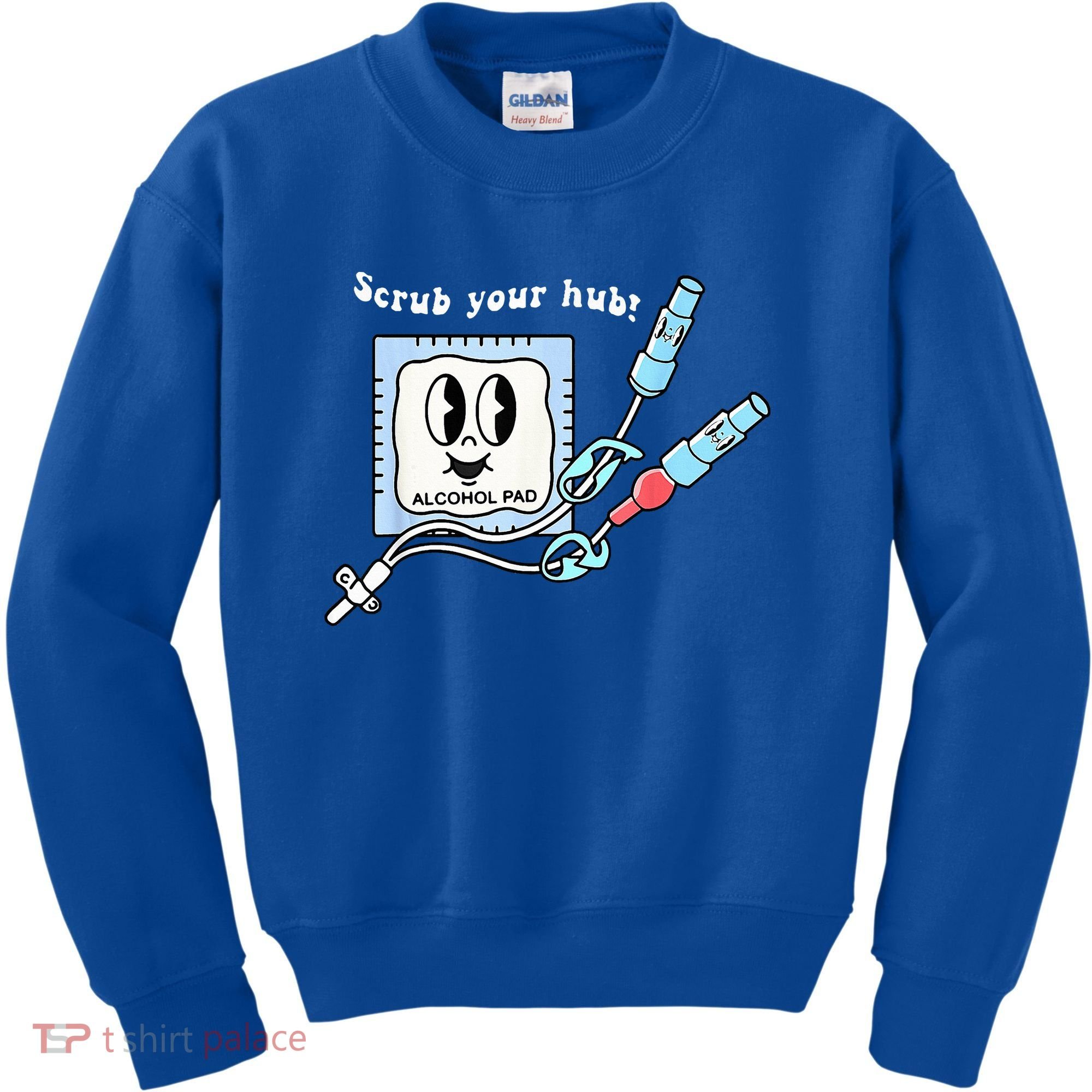 Cute Retro Nurse Scrub Your Hub Funny Peds ER Icu Rn Student Kids Sweatshirt