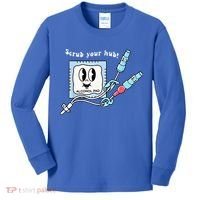 Cute Retro Nurse Scrub Your Hub Funny Peds ER Icu Rn Student Kids Long Sleeve Shirt thumb 0