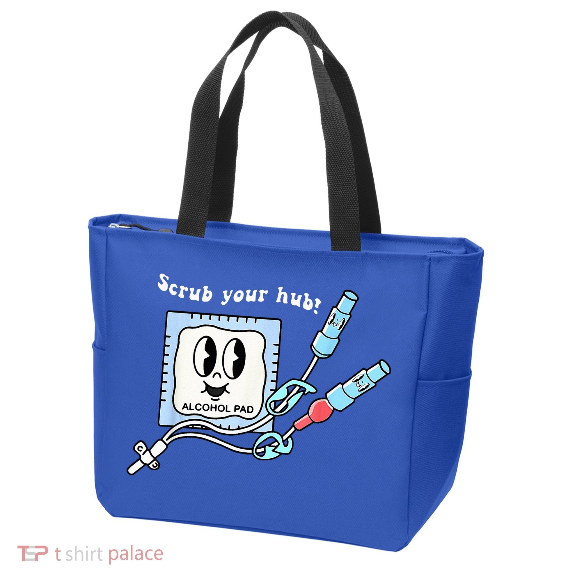 Cute Retro Nurse Scrub Your Hub Funny Peds ER Icu Rn Student Tote Bag