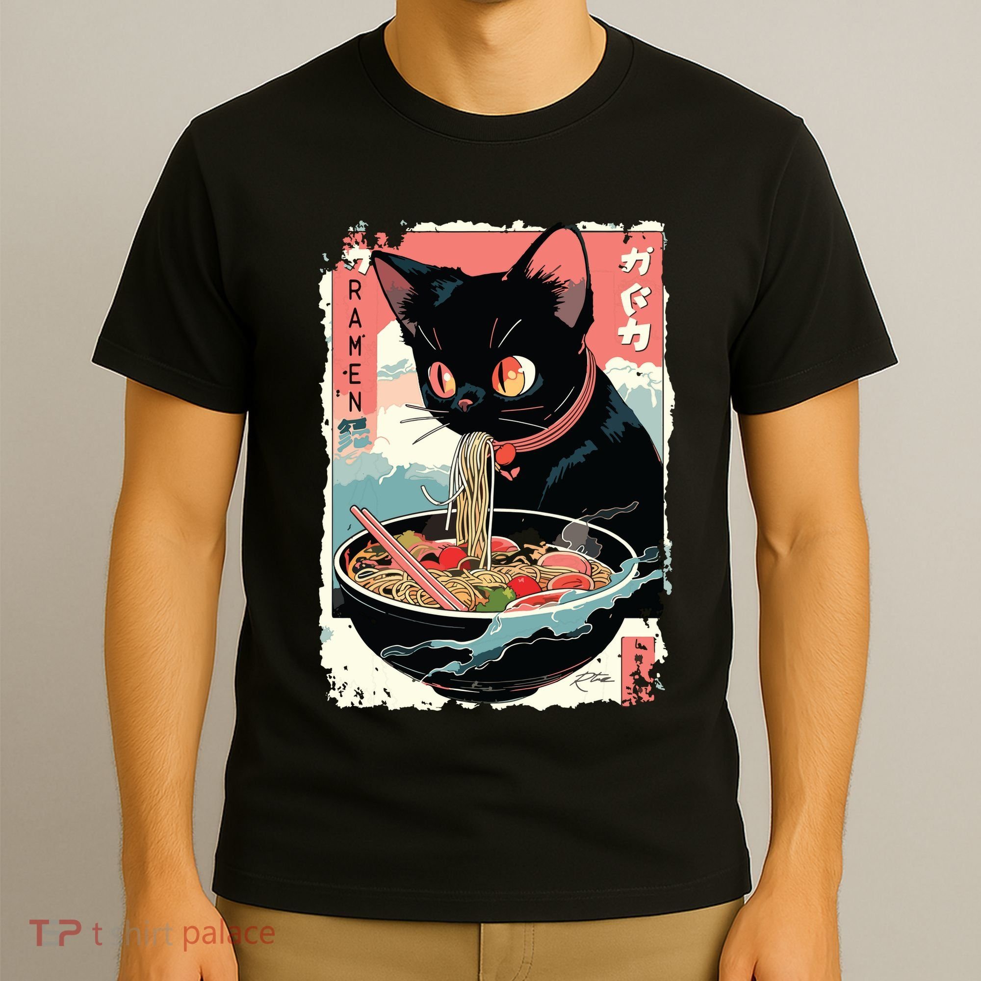 Cat Ramen Noodle Japanese Anime Manga Ramen Kawaii Cat T-Shirt