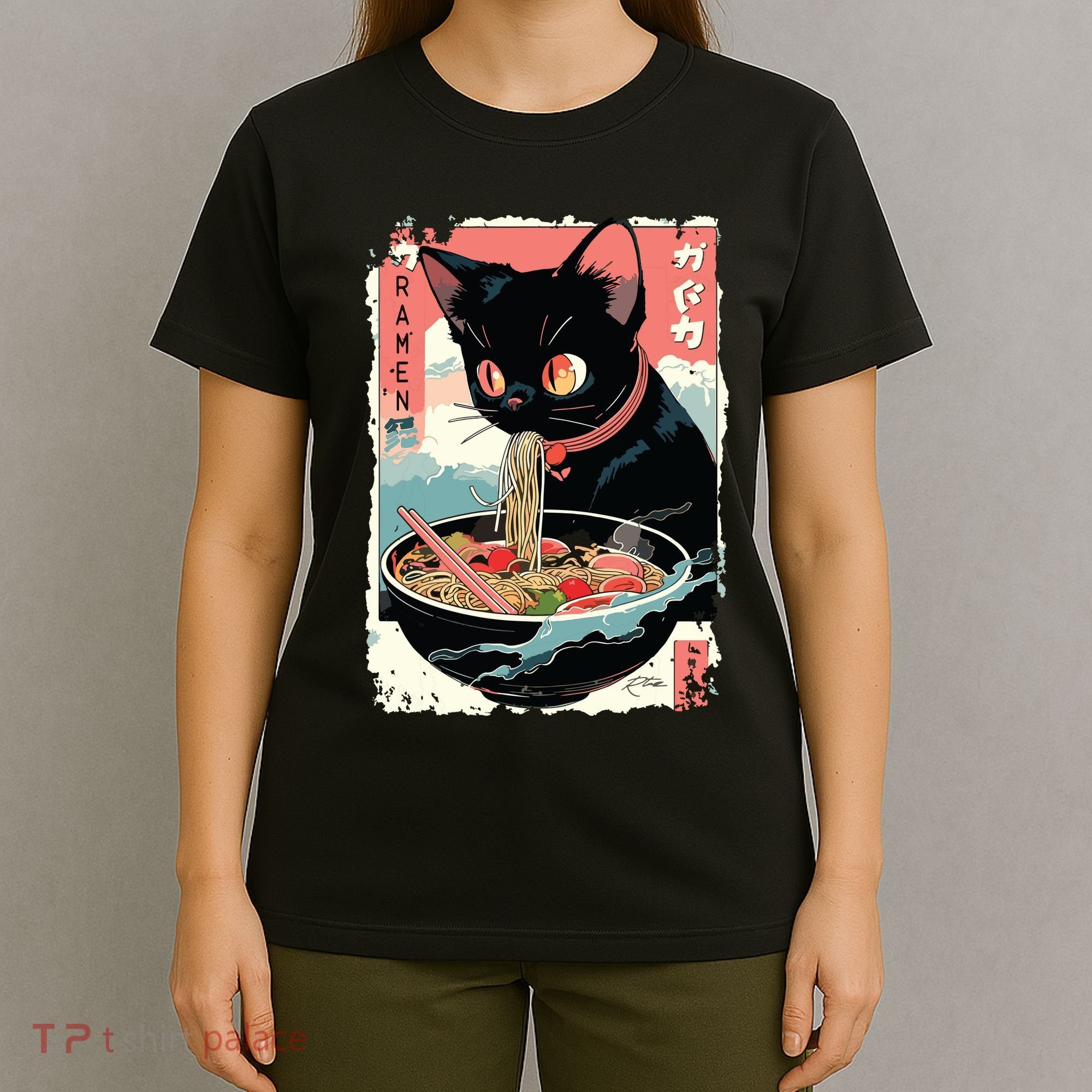 Cat Ramen Noodle Japanese Anime Manga Ramen Kawaii Cat T-Shirt