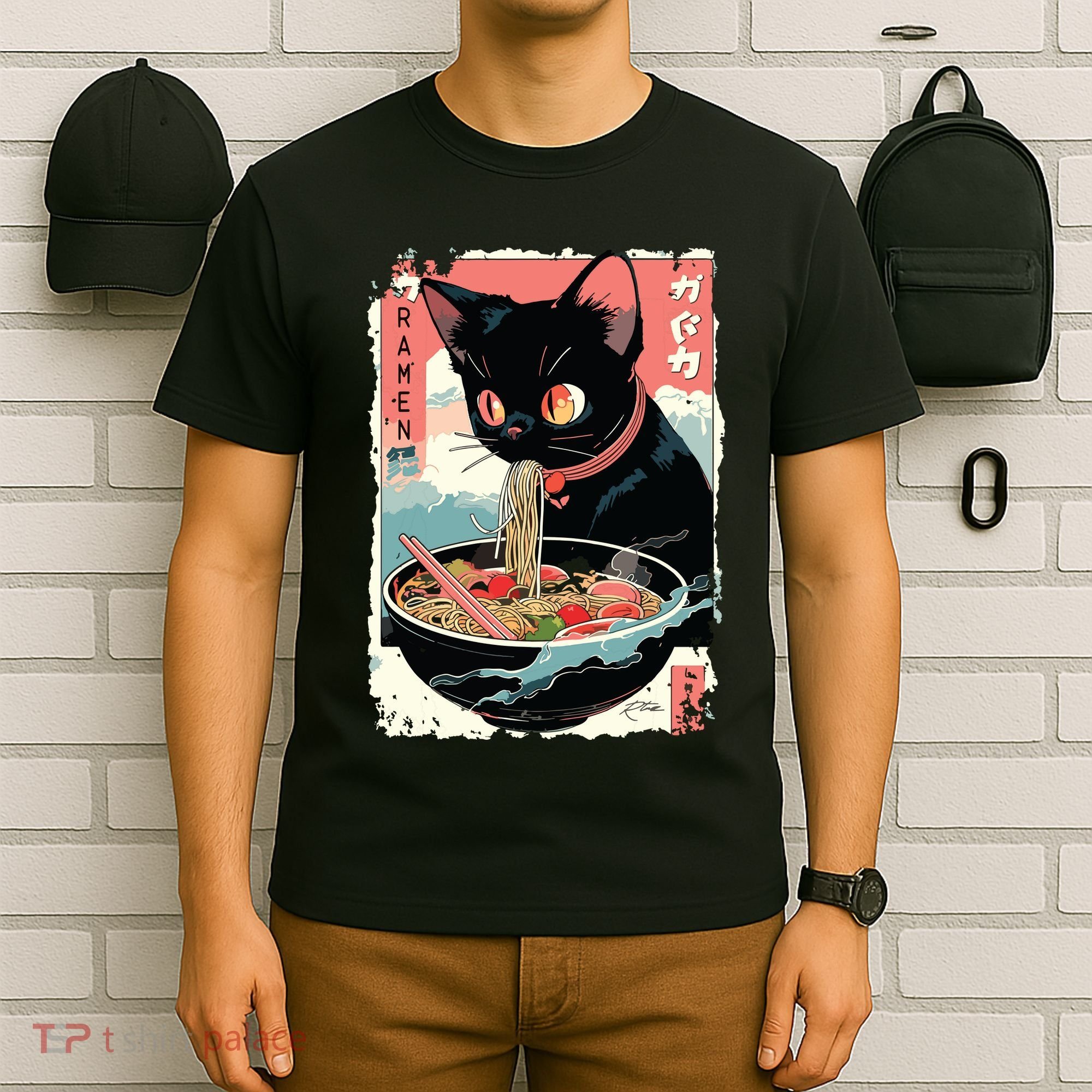 Cat Ramen Noodle Japanese Anime Manga Ramen Kawaii Cat T-Shirt