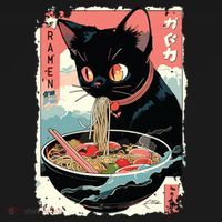 Cat Ramen Noodle Japanese Anime Manga Ramen Kawaii Cat Mousepad thumb 1