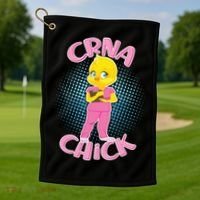 CRNA Chick Golf Towel thumb 1