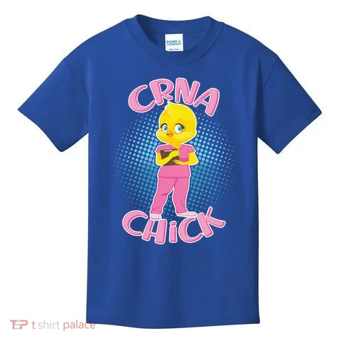CRNA Chick Kids T-Shirt in the selected color