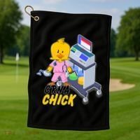 CRNA Chick Nurse Anesthetist Golf Towel thumb 1