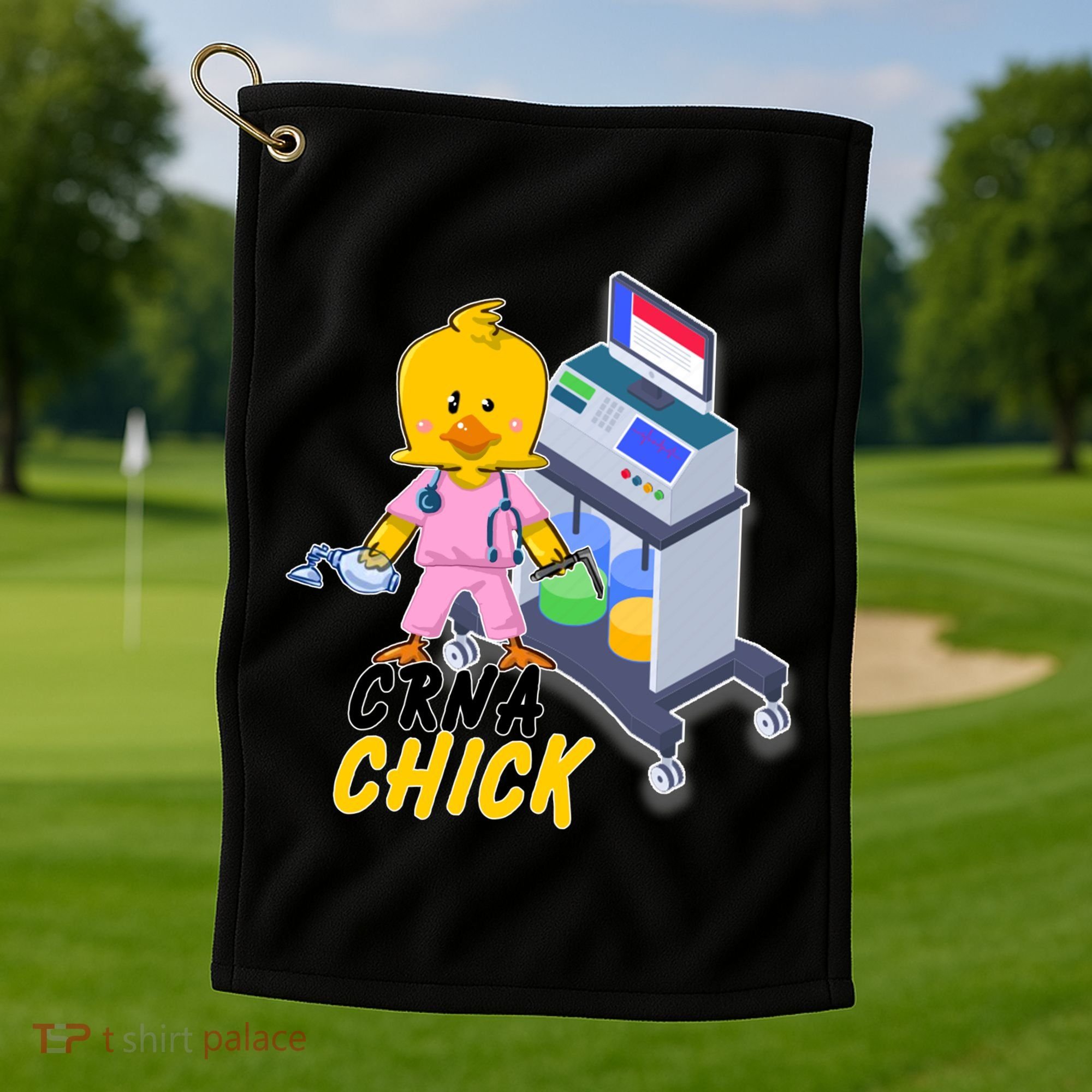 CRNA Chick Nurse Anesthetist Golf Towel