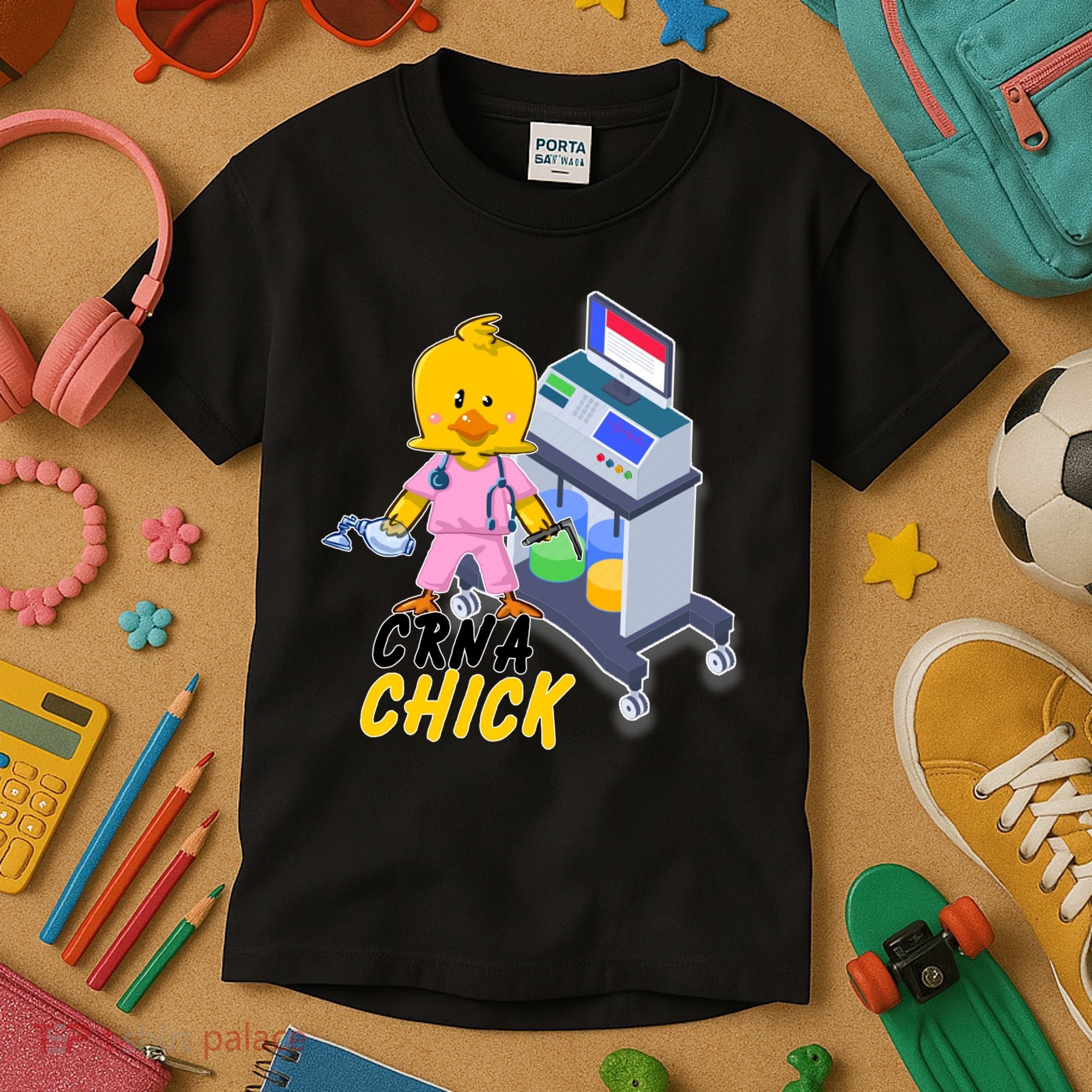 CRNA Chick Nurse Anesthetist Kids T-Shirt