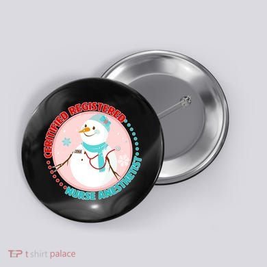 CRNA Snowlady Nurse Anesthetists Button