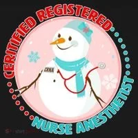 CRNA Snowlady Nurse Anesthetists Button thumb 1