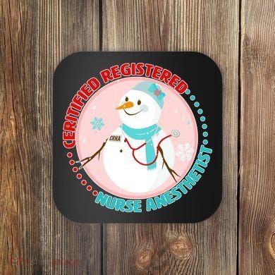 CRNA Snowlady Nurse Anesthetists Coaster