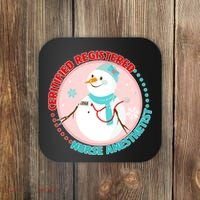 CRNA Snowlady Nurse Anesthetists Coaster thumb 0
