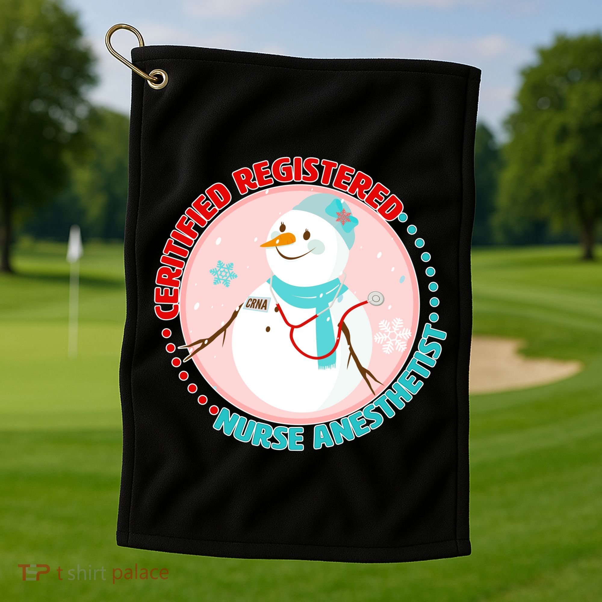 CRNA Snowlady Nurse Anesthetists Golf Towel