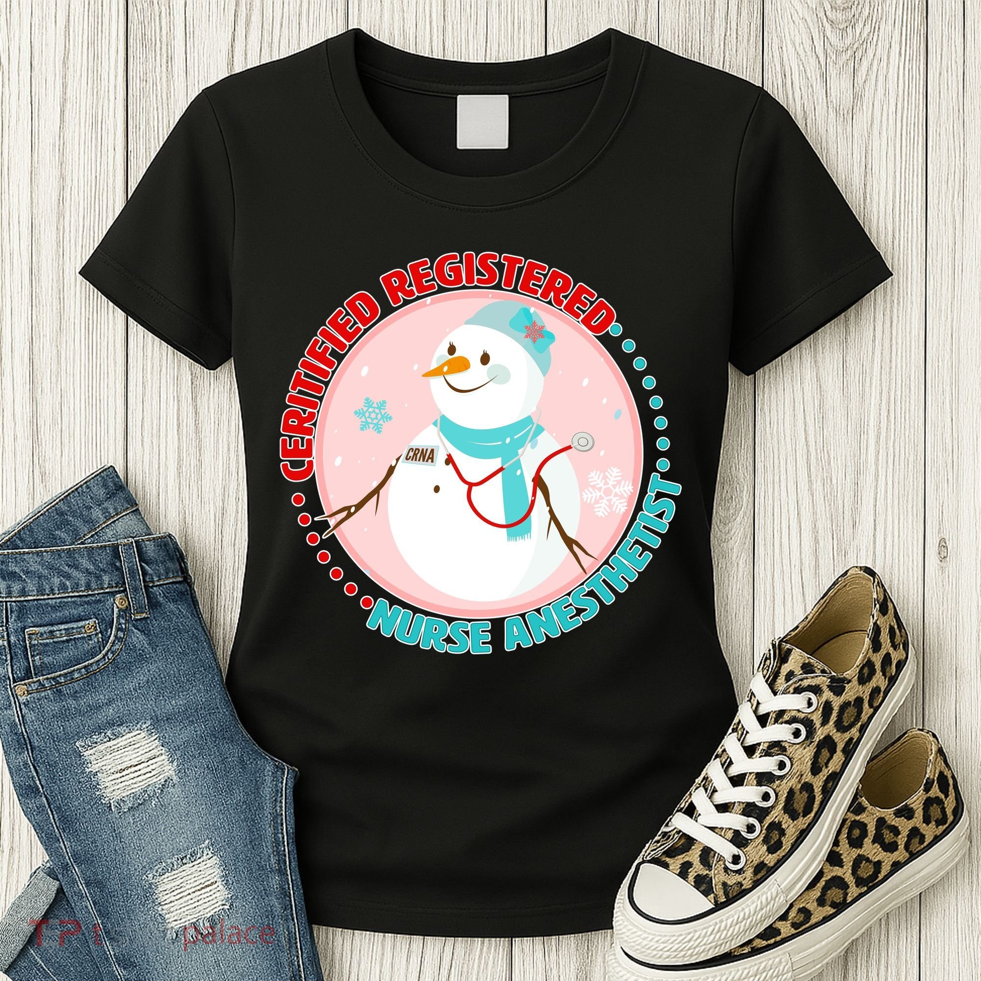 CRNA Snowlady Nurse Anesthetists Women's T-Shirt