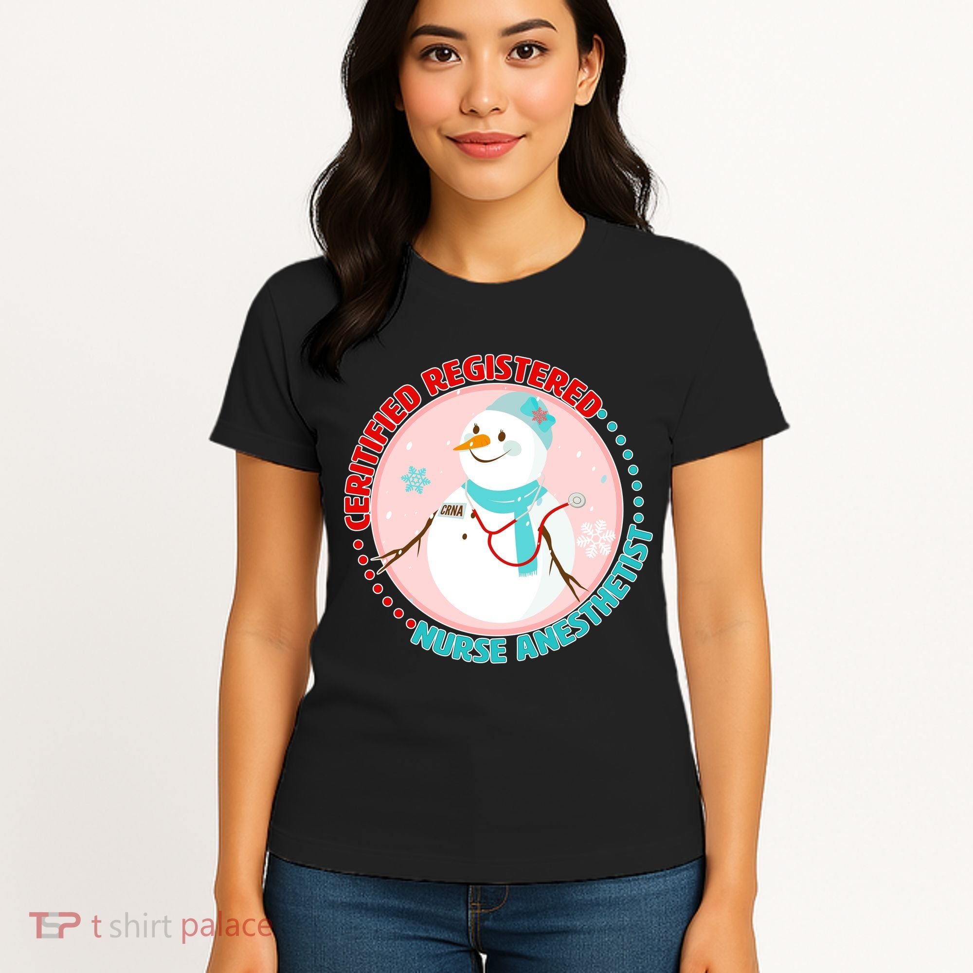 CRNA Snowlady Nurse Anesthetists Women's T-Shirt