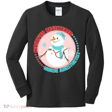 CRNA Snowlady Nurse Anesthetists Kids Long Sleeve Shirt