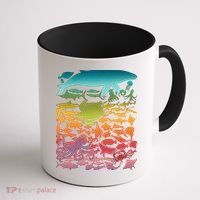 Cool Rainbow Ocean Sea Life Coffee Mug thumb 1