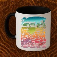 Cool Rainbow Ocean Sea Life Coffee Mug thumb 2