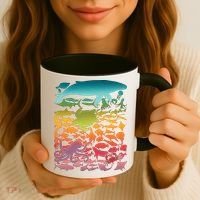 Cool Rainbow Ocean Sea Life Coffee Mug thumb 3