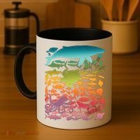 Cool Rainbow Ocean Sea Life Coffee Mug thumb 4