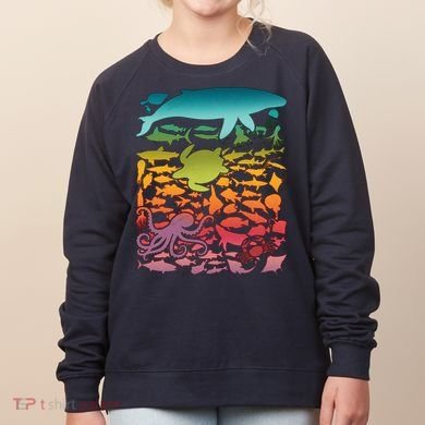Cool Rainbow Ocean Sea Life Women's Sweatshirt