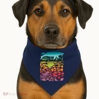 Cool Rainbow Ocean Sea Life USA-Made Doggie Bandana thumb 1
