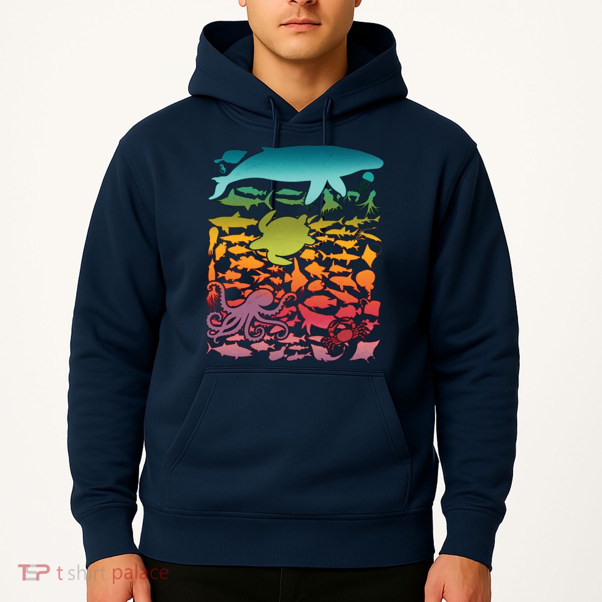 Cool Rainbow Ocean Sea Life Hoodie