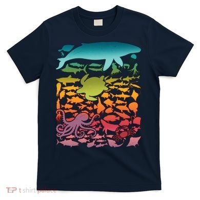 Cool Rainbow Ocean Sea Life T-Shirt