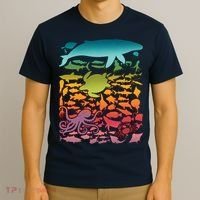 Cool Rainbow Ocean Sea Life T-Shirt thumb 3