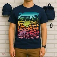 Cool Rainbow Ocean Sea Life T-Shirt thumb 6