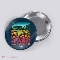 Cool Rainbow Ocean Sea Life Button thumb 0