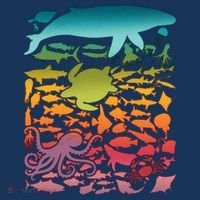 Cool Rainbow Ocean Sea Life Bucket Hat thumb 4