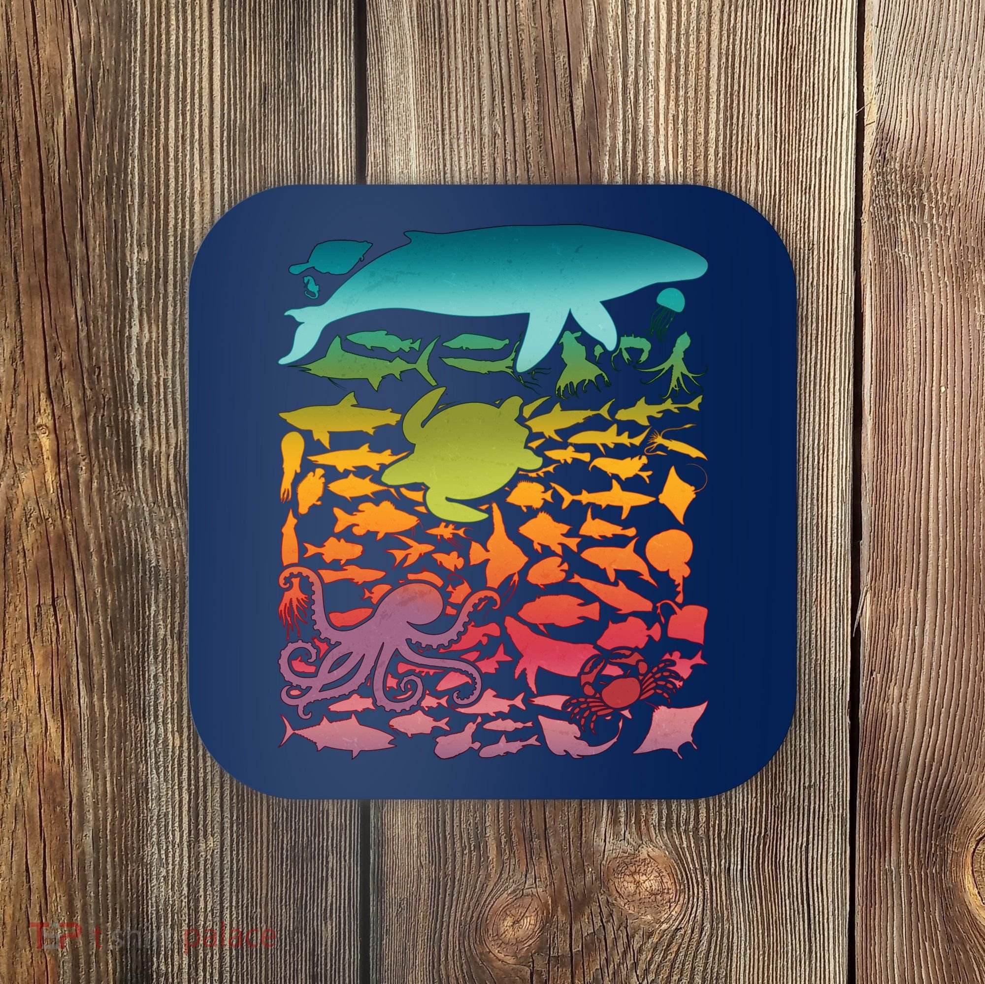 Cool Rainbow Ocean Sea Life Coaster