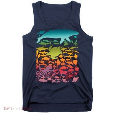 Cool Rainbow Ocean Sea Life Tank Top