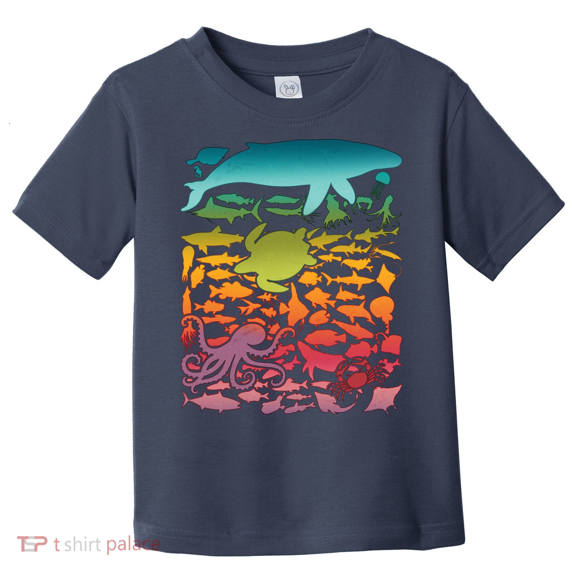 Cool Rainbow Ocean Sea Life Toddler T-Shirt