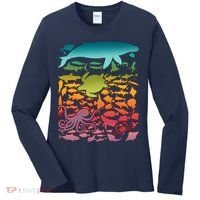 Cool Rainbow Ocean Sea Life Women's Long Sleeve Shirt thumb 0
