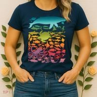 Cool Rainbow Ocean Sea Life Women's T-Shirt thumb 2