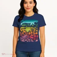 Cool Rainbow Ocean Sea Life Women's T-Shirt thumb 4